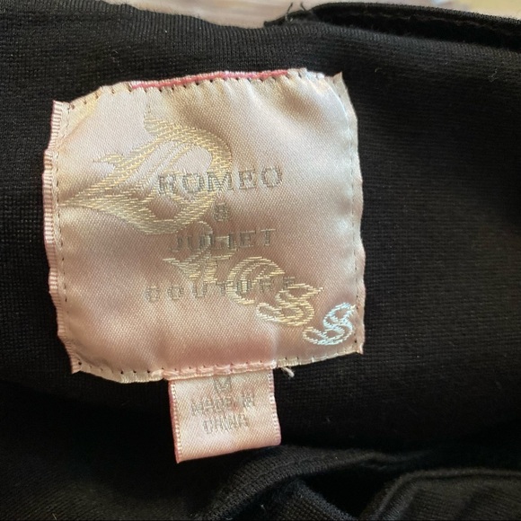 Romeo & Juliet Couture Peplum Ruffle Fitted Mini Dress Black Sz Medium - Picture 6 of 9